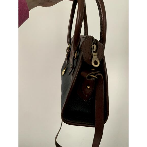 Dooney and Bourke Black and Brown Satchel Crossbody Bag Purse - Picture 4 of 10